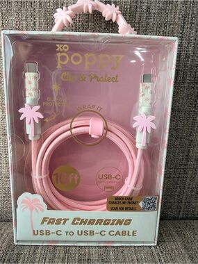 Pink USB-C to USB-C Fast Charging Cable - 10ft
